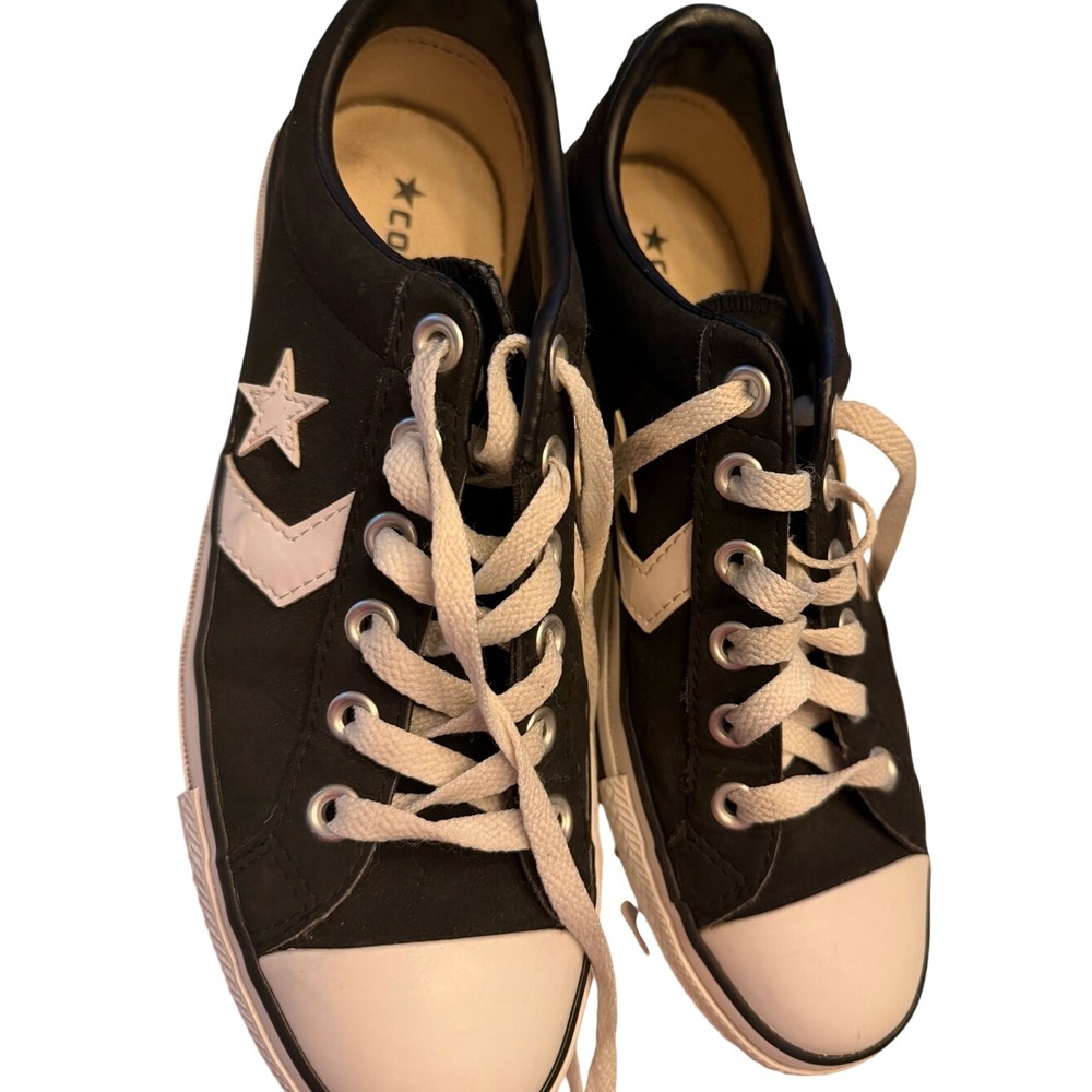 Converse Re-Issue Star Player Low Top Sneakers Black White 116860F Mens 6